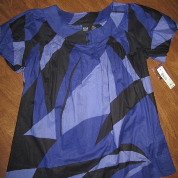 Ana Blue & Black Maternity Shirt NEW - Picture 1 of 3